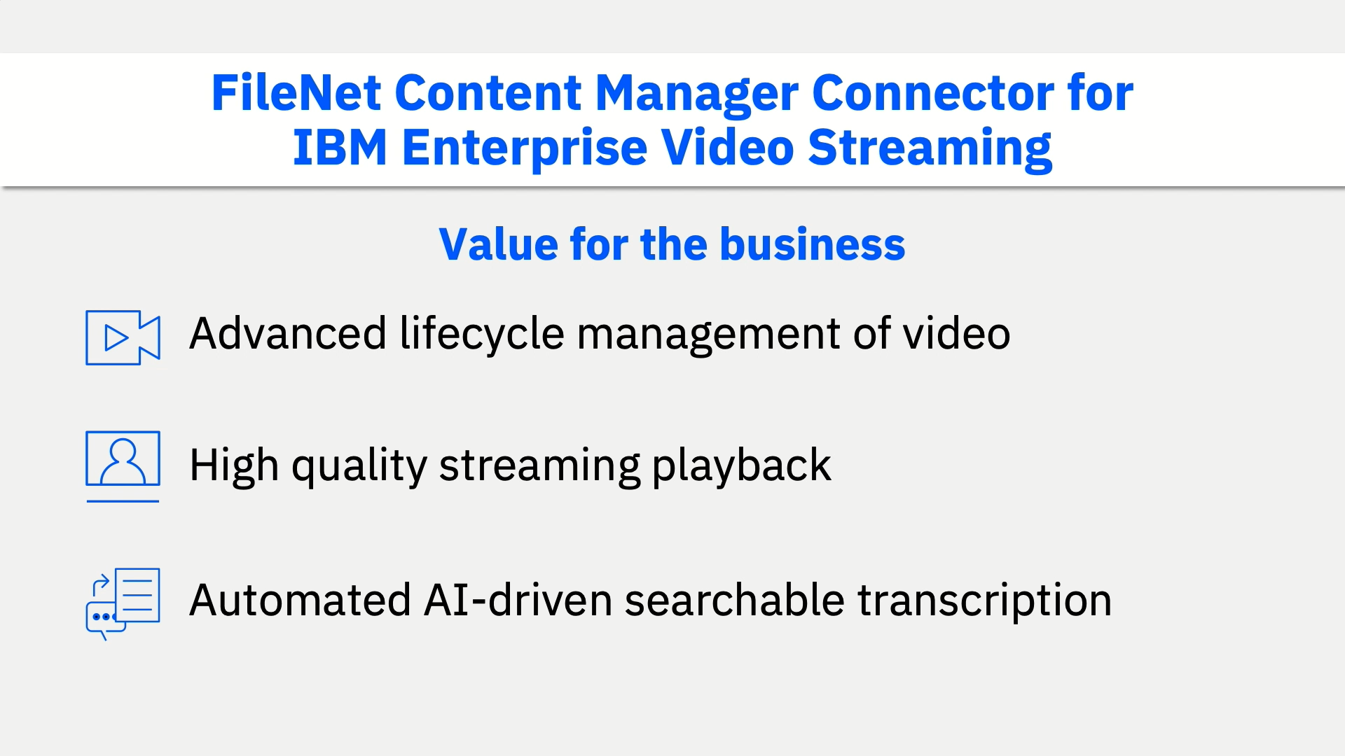 Stream and Manage Manage Video with FileNet Enterprise Video Streaming