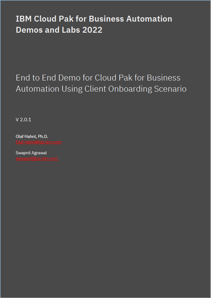 IBM Cloud Pak for Business Automation: An End-to-End Demonstration