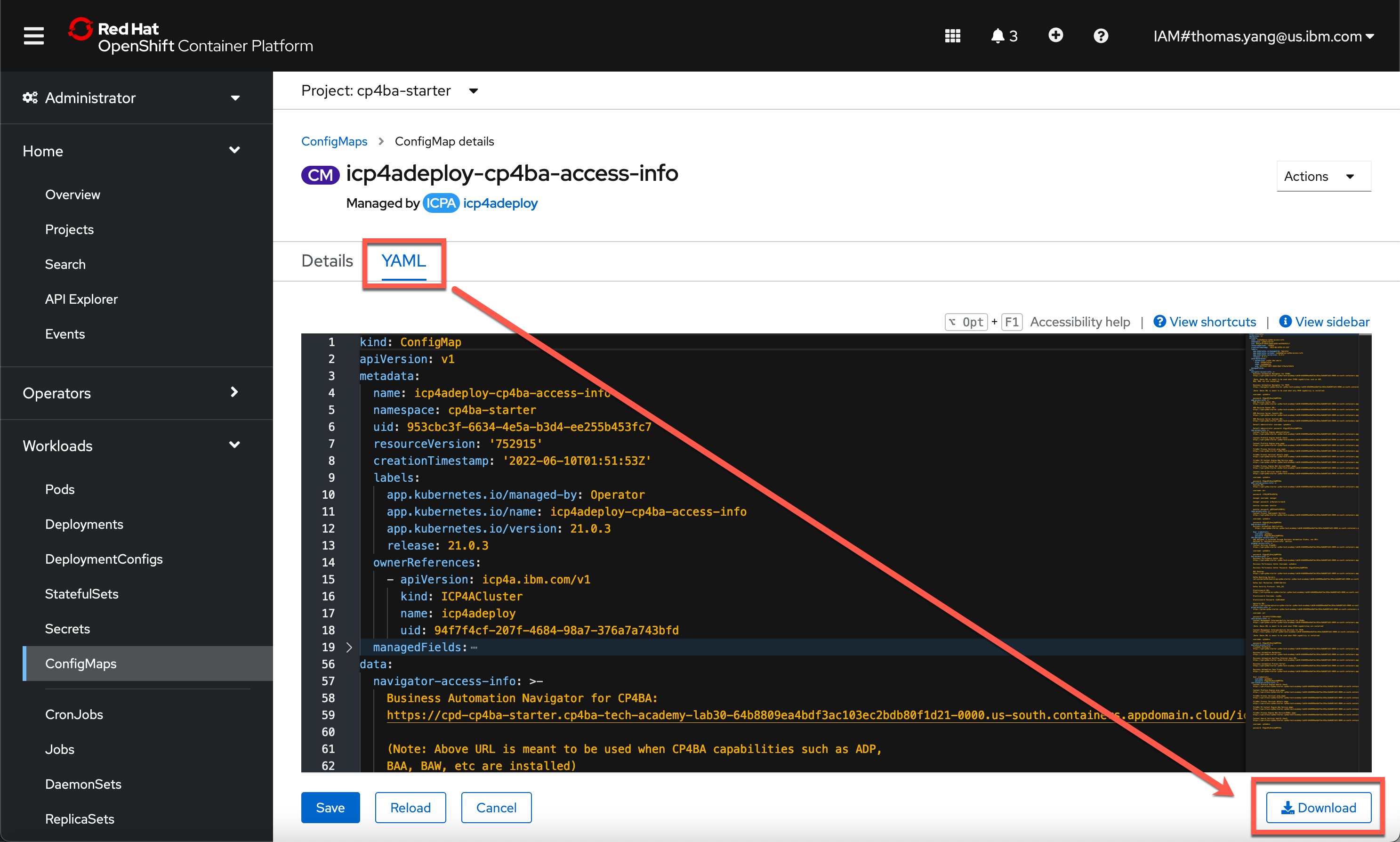 access config map yaml
