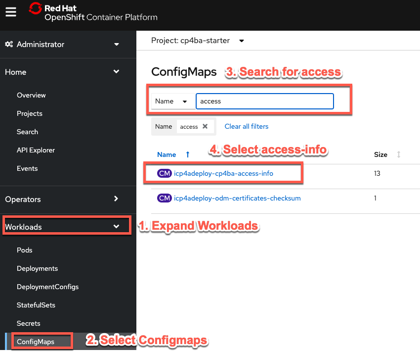 access config map